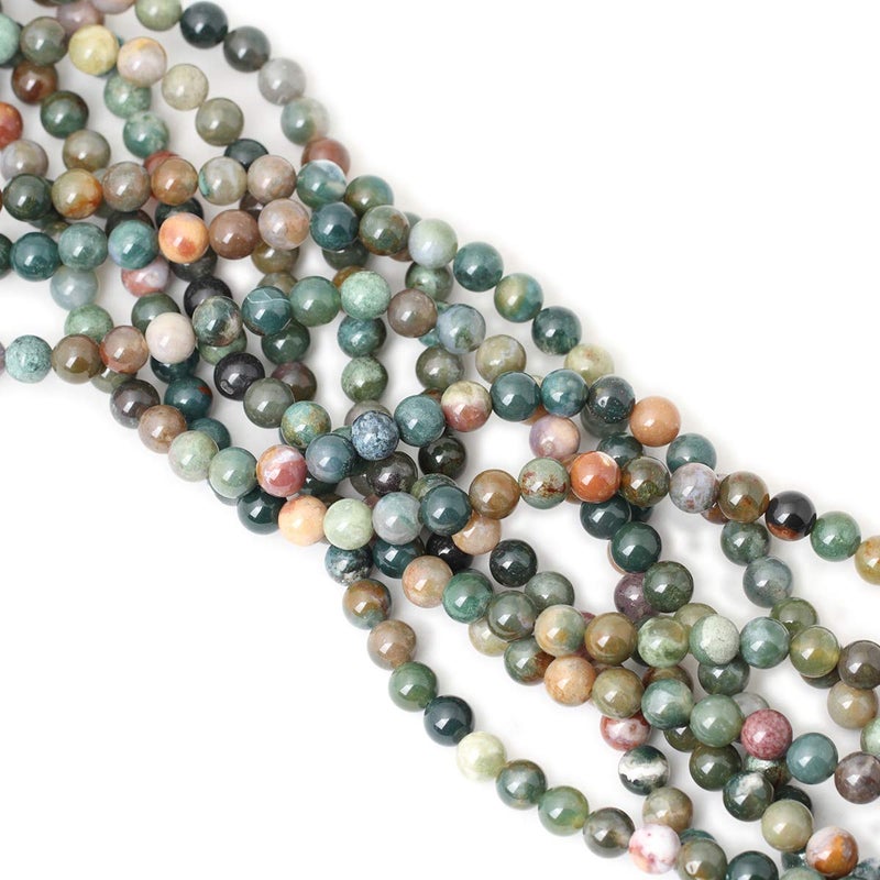 CHEAVIAN 45PCS 8mm Natural Indian Agate Gemstone Round Loose Beads for Jewelry Making DIY 1 Strand 15" - Image 4